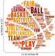 Basketball Word Cloud Concept Wall Decal