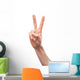 Peace Bunny Ears Wall Decal