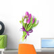 Purple Tulips Bouquet with Wall Decal