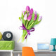 Purple Tulips Bouquet with Wall Decal