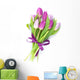 Purple Tulips Bouquet with Wall Decal