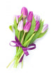 Purple Tulips Bouquet with Wall Decal