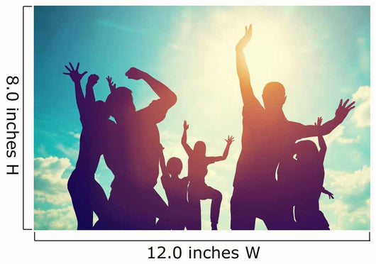 Happy Friends Family Jump Wall Decal