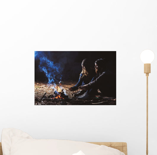 Couple Tent Camping Wilderness Wall Decal Design 1