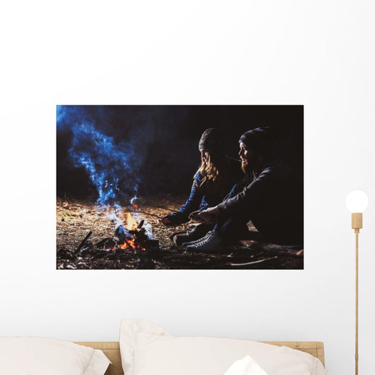 Couple Tent Camping Wilderness Wall Decal Design 1