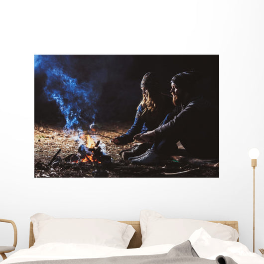 Couple Tent Camping Wilderness Wall Decal Design 1
