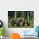 Mother Bear and Cubs Wall Decal