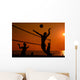 Beach Volleyball Silhouette Wall Decal Design 2