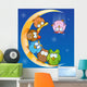 Owl Group Cartoon Moon Wall Decal
