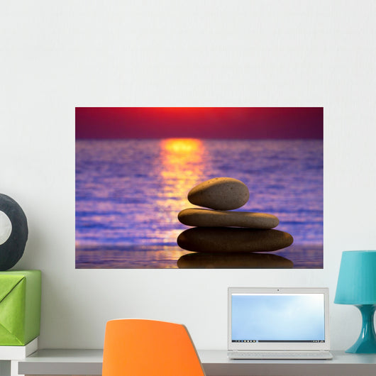 Spa Stones Sunset Wall Decal