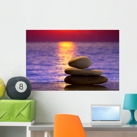 Spa Stones Sunset Wall Decal
