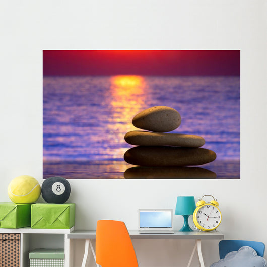 Spa Stones Sunset Wall Decal