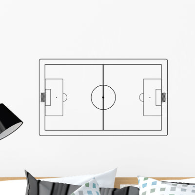 Soccer Field Wall Decal shown on a wall