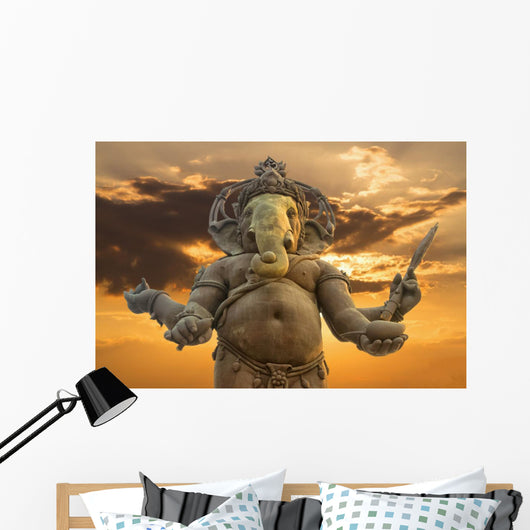 Ganesha Hindu God Statue Wall Decal