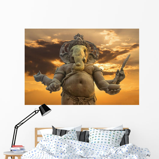 Ganesha Hindu God Statue Wall Decal
