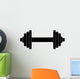 Vector Silhouette Dumbbell White Wall Decal