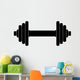 Vector Silhouette Dumbbell White Wall Decal