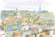 City Paris Watercolor Wall Decal