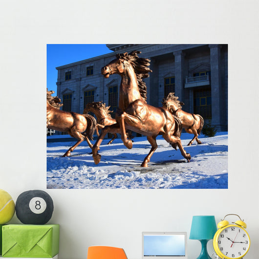 Copper Sculpture Horse Racing Wall Decal