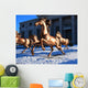 Copper Sculpture Horse Racing Wall Decal