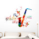 Colorful Saxophone Design with Wall Decal