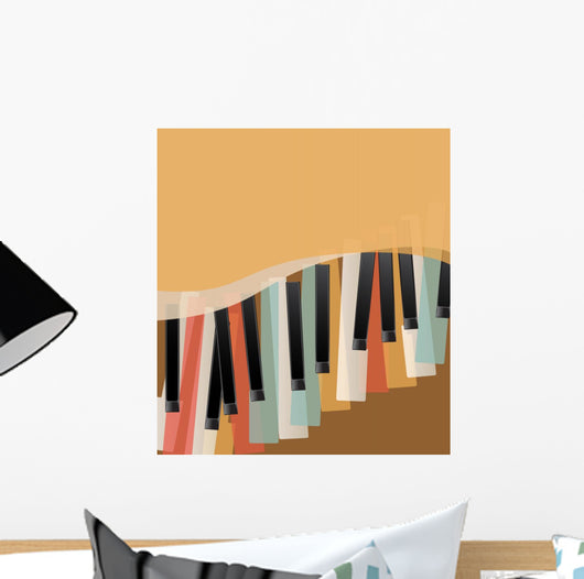 Piano Keys Retro Orange Wall Decal