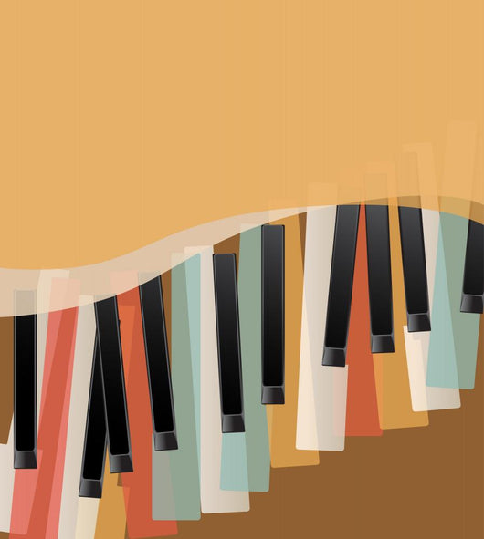Piano Keys Retro Orange Wall Decal