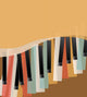 Piano Keys Retro Orange Wall Decal