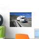 White Semi Driving Bridge Wall Decal