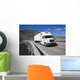 White Semi Driving Bridge Wall Decal