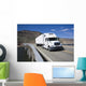 White Semi Driving Bridge Wall Decal