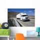 White Semi Driving Bridge Wall Decal