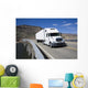 White Semi Driving Bridge Wall Decal