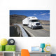 White Semi Driving Bridge Wall Decal