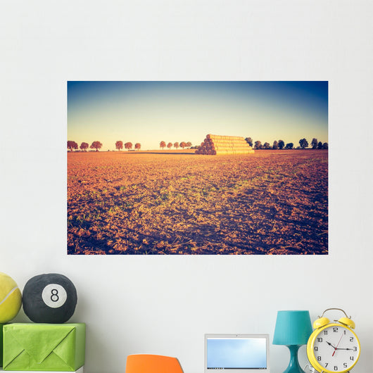 Vintage Photo Plowed Field Wall Decal