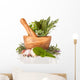 Wooden Mortar with Herbs Wall Decal