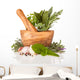 Wooden Mortar with Herbs Wall Decal