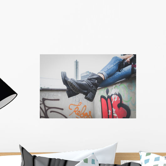 Detail Young Woman Wearing Wall Decal
