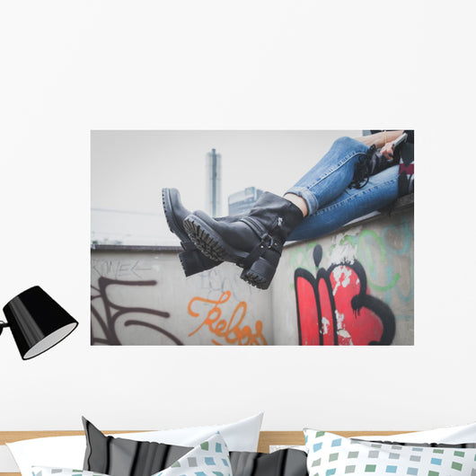Detail Young Woman Wearing Wall Decal