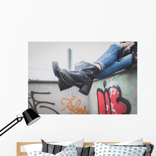 Detail Young Woman Wearing Wall Decal