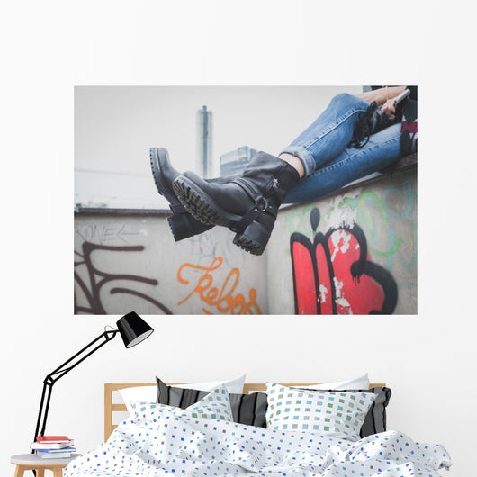 Detail Young Woman Wearing Wall Decal