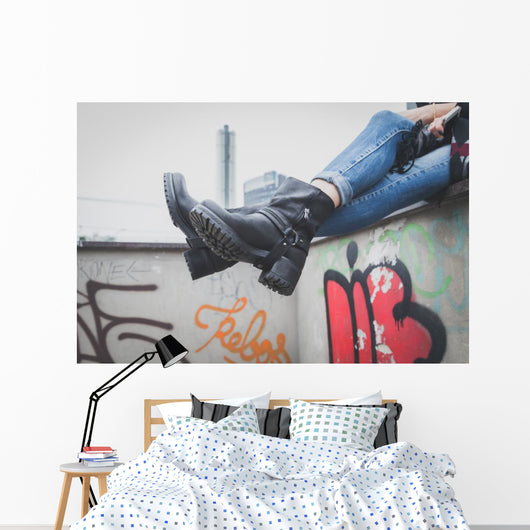 Detail Young Woman Wearing Wall Decal
