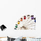 White Ferris Wheel with Colorful Cars Wall Decal