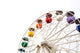 White Ferris Wheel with Colorful Cars Wall Decal