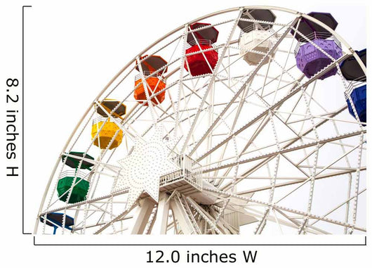 White Ferris Wheel with Colorful Cars Wall Decal