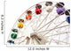 White Ferris Wheel with Colorful Cars Wall Decal