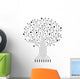 Vector Circuit Board Tree Wall Decal Design 1