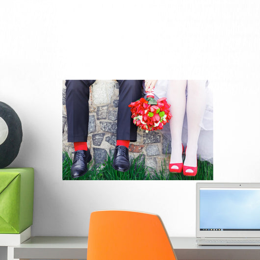 Groom Bride Wedding Shoes Wall Decal