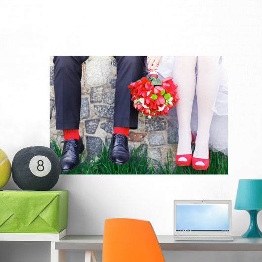 Groom Bride Wedding Shoes Wall Decal
