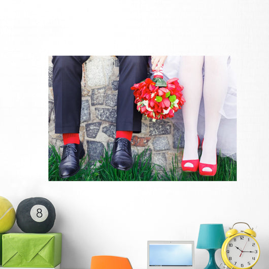 Groom Bride Wedding Shoes Wall Decal